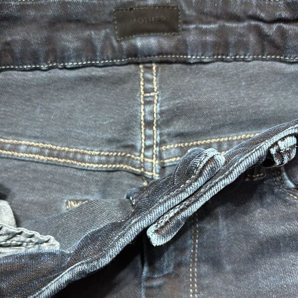 Mother high waisted jeans 27 looker ankle fray last call dark wash skinny - Picture 4 of 7